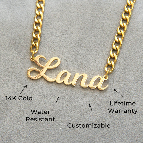 Women Jewelry - Gold Name Necklace | Style # N04