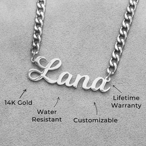 Women Jewelry - White Gold Name Necklace | Style # N04