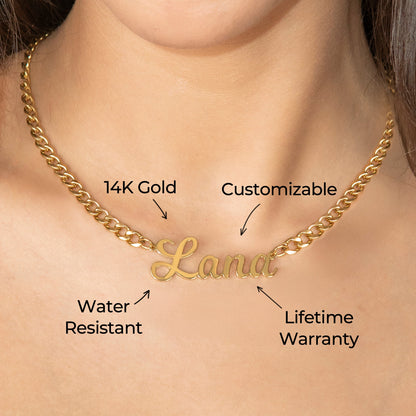 Women Jewelry - Gold Name Necklace | Style # N04