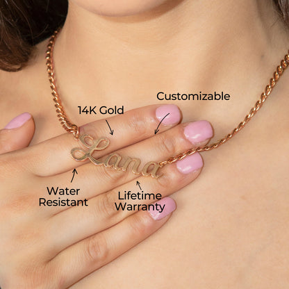 Women Jewelry - Rose Gold Name Necklace | Style # N04