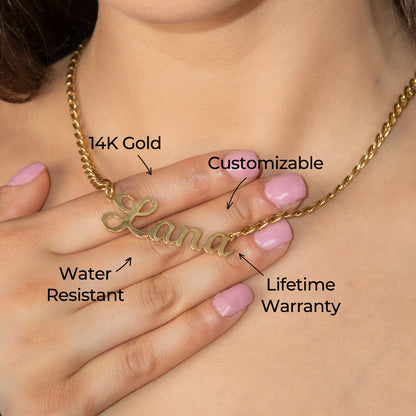 Women Jewelry - Gold Name Necklace | Style # N04