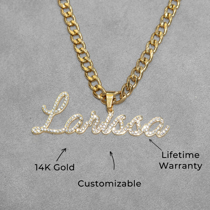 Women Jewelry - Iced Out VVS Name Necklace | Style # N26