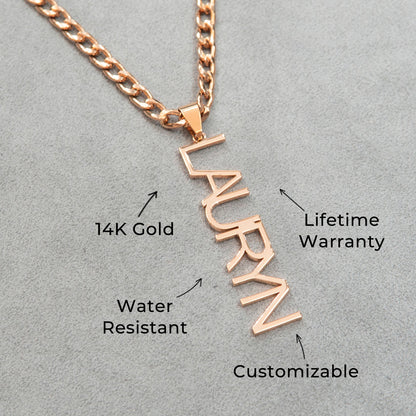 Women Jewelry - Rose Gold Name Necklace | Style # N12