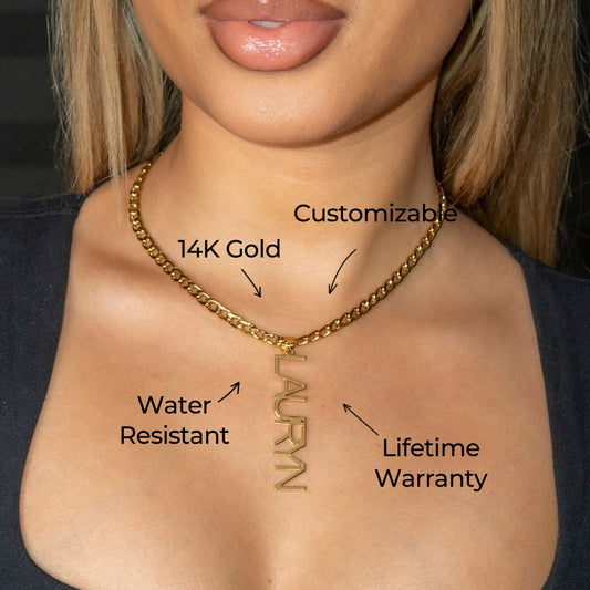 Women Jewelry - Gold Name Necklace | Style # N12