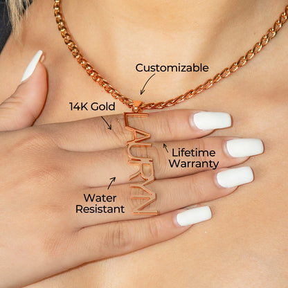 Women Jewelry - Rose Gold Name Necklace | Style # N12