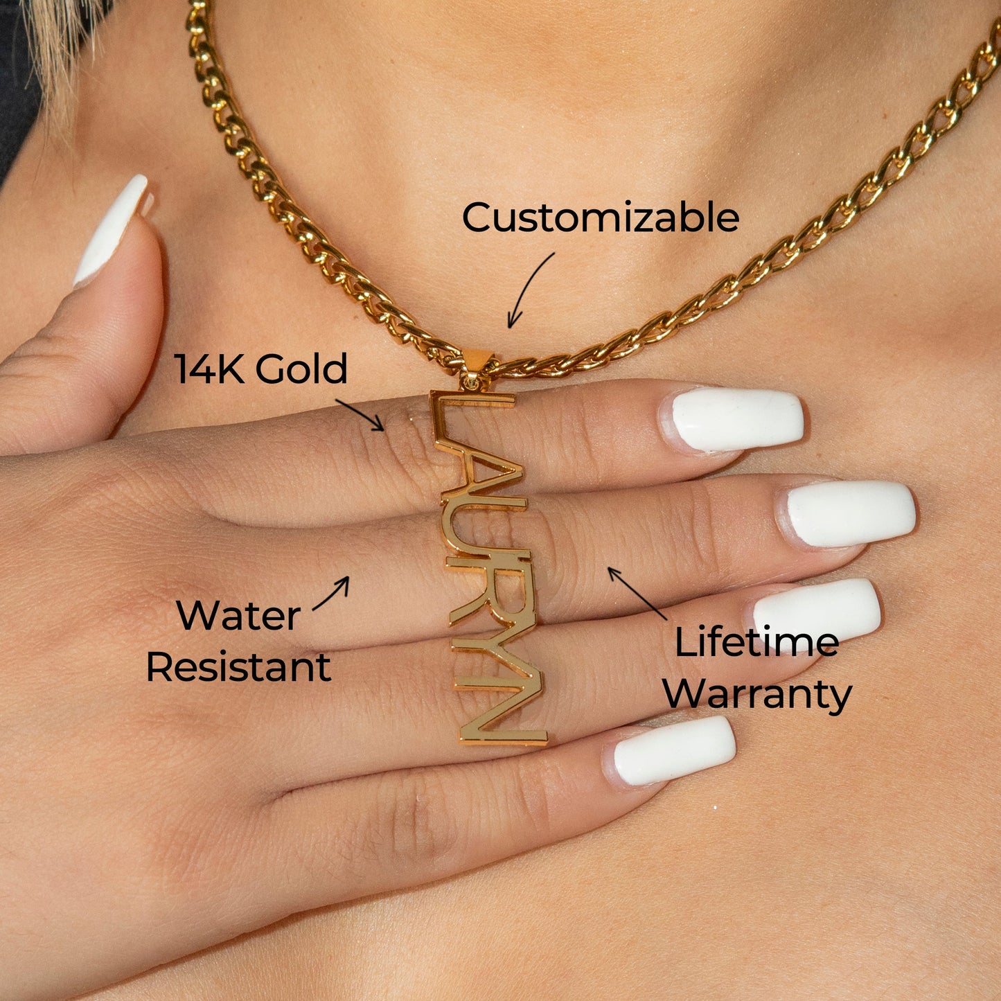 Women Jewelry - Gold Name Necklace | Style # N12