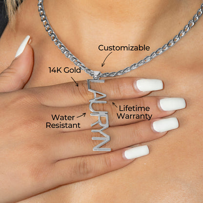 Women Jewelry - White Gold Name Necklace | Style # N12