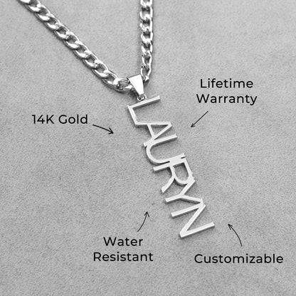 Women Jewelry - White Gold Name Necklace | Style # N12