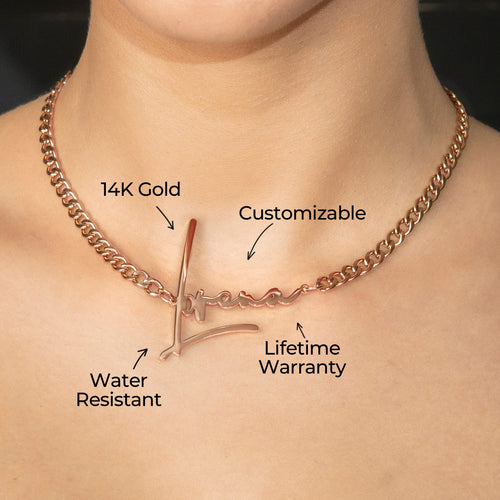 Women Jewelry - Rose Gold Name Necklace | Style # N30