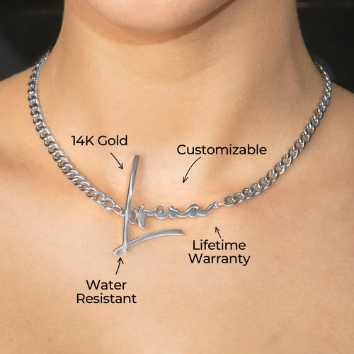 Women Jewelry - White Gold Name Necklace | Style # N30