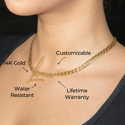Women Jewelry - Gold Name Necklace | Style # N30