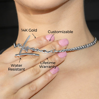 Women Jewelry - White Gold Name Necklace | Style # N30