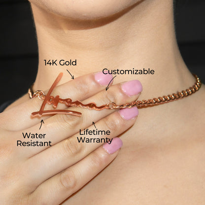 Women Jewelry - Rose Gold Name Necklace | Style # N30