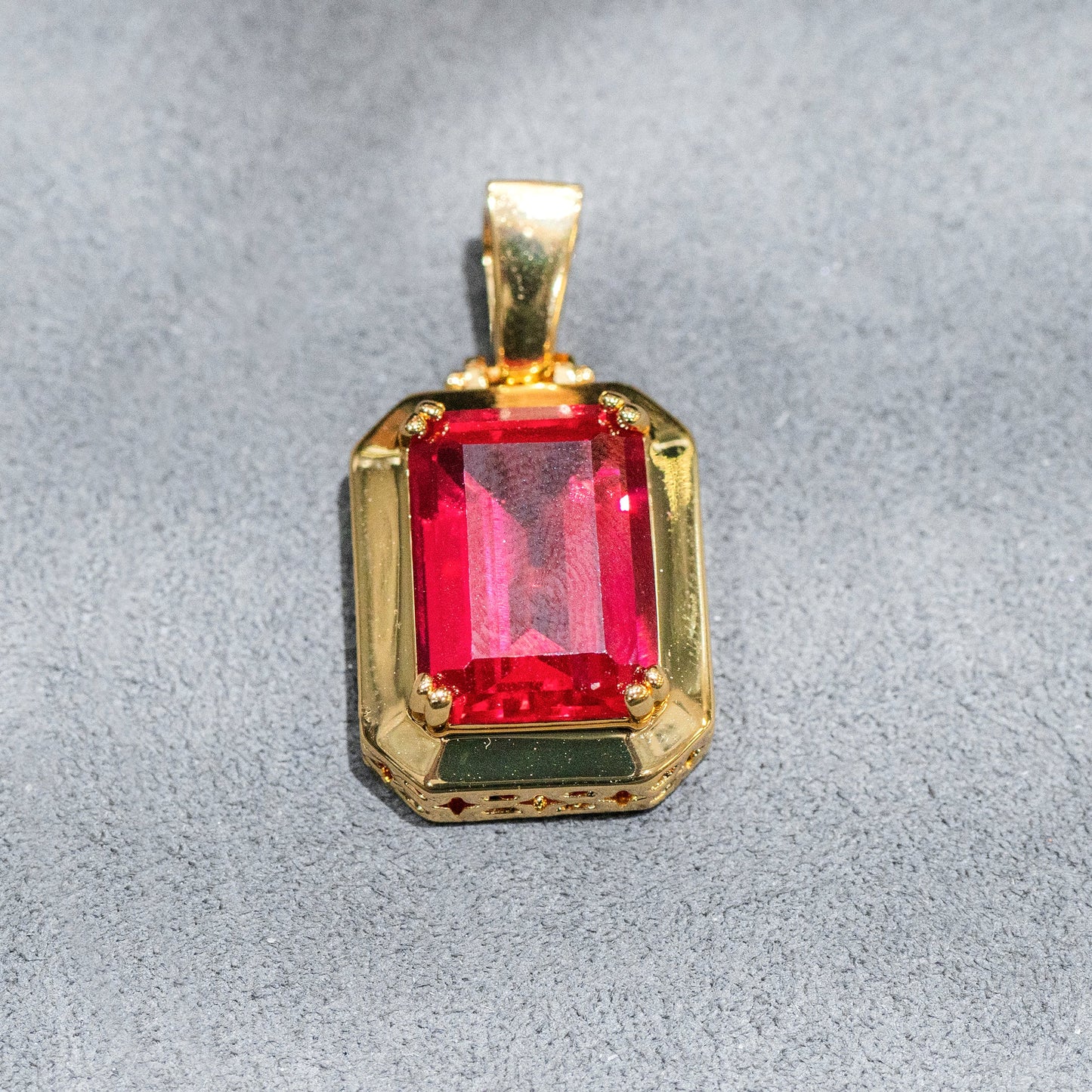 Mens Jewelry -  Gold Ruby Necklace | Appx. 14 Grams