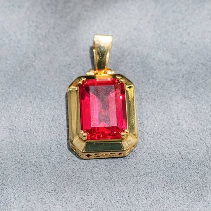 Mens Jewelry -  Gold Ruby Necklace | Appx. 14 Grams