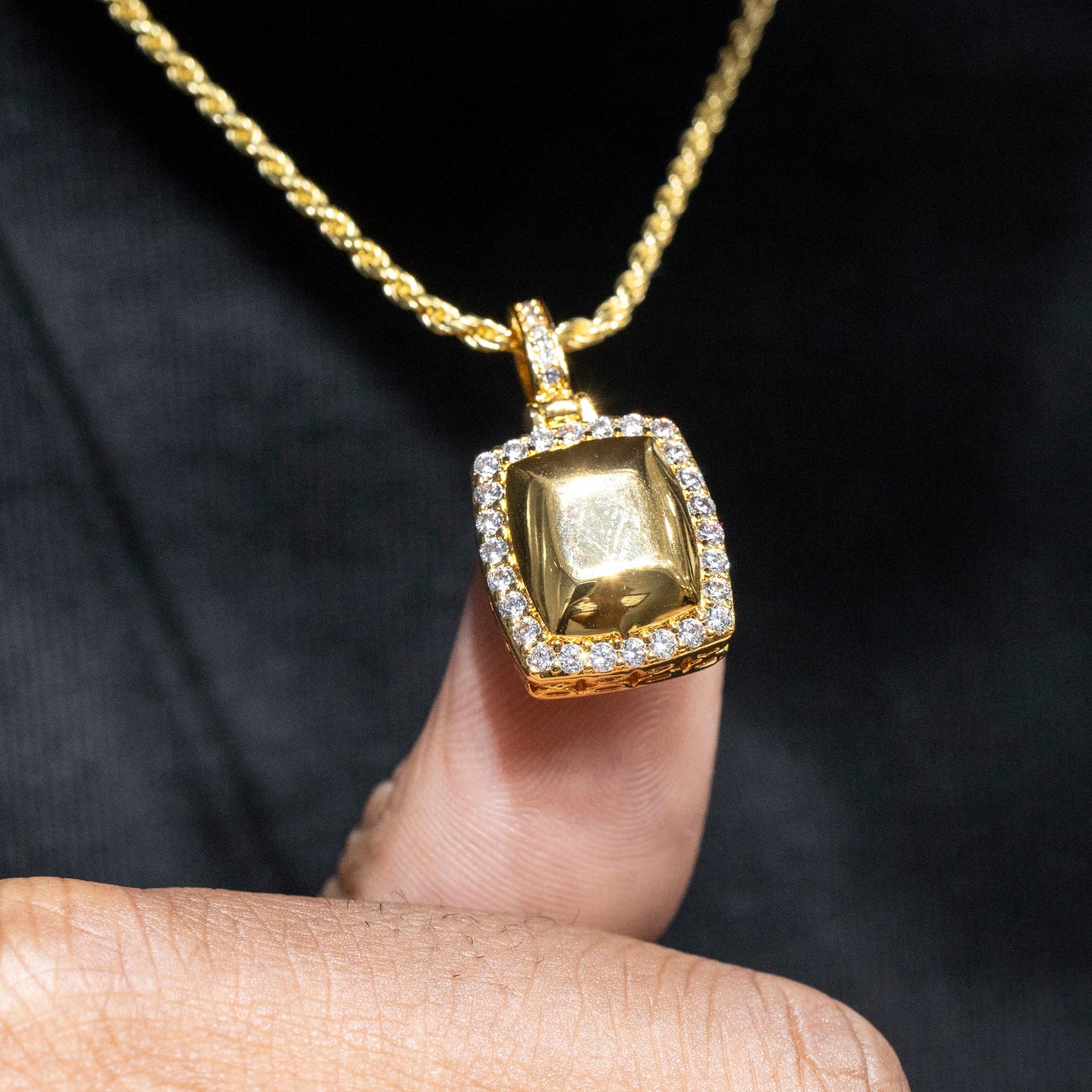 Mens Jewelry -  Gold Iced Out VVS Gem Style Necklace | Appx. 28 Grams
