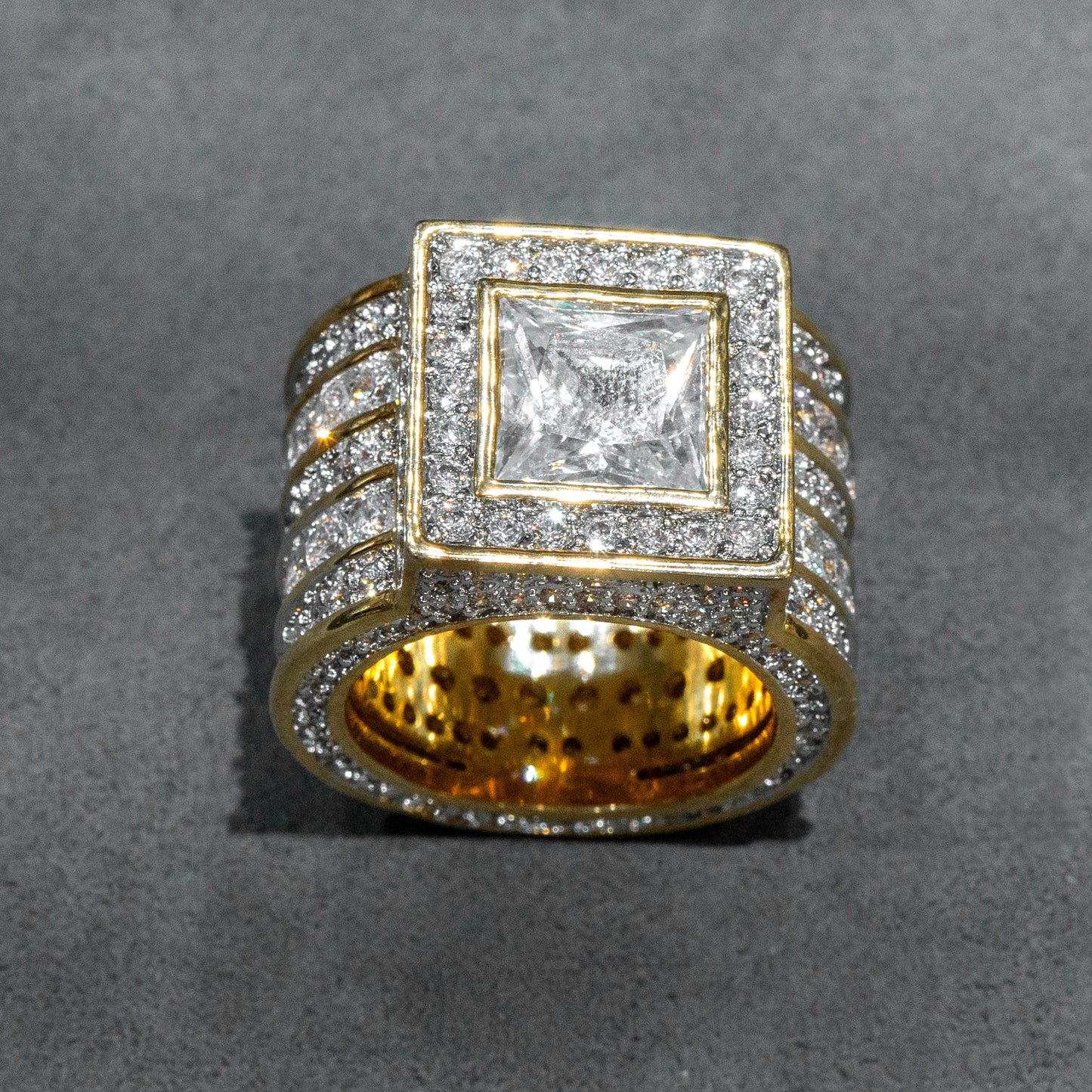 Mens Jewelry - 14K Gold Iced Out VVS Pinky Ring | 23.1 Grams