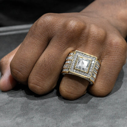 Mens Jewelry - 14K Gold Iced Out VVS Pinky Ring | 23.1 Grams
