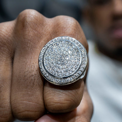 Mens Jewelry - 14K White Gold Iced Out VVS Pinky Ring | 17.2 Grams