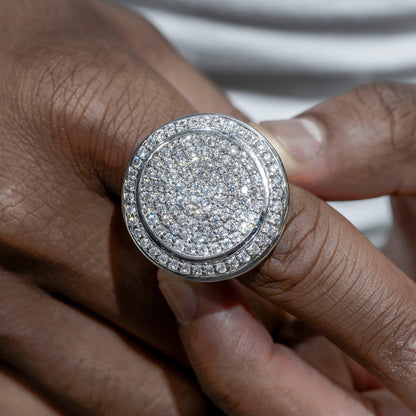 Mens Jewelry - 14K White Gold Iced Out VVS Pinky Ring | 17.2 Grams