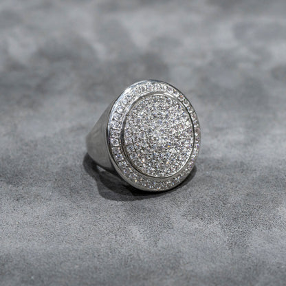 Mens Jewelry - 14K White Gold Iced Out VVS Pinky Ring | 17.2 Grams