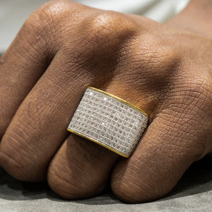 Mens Jewelry - 14K Gold Iced Out VVS Pinky Ring | 12.2 Grams