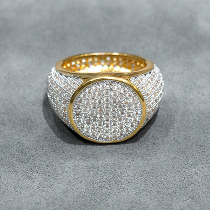Mens Jewelry - 14K Gold Iced Out VVS Pinky Ring | 10.5 Grams