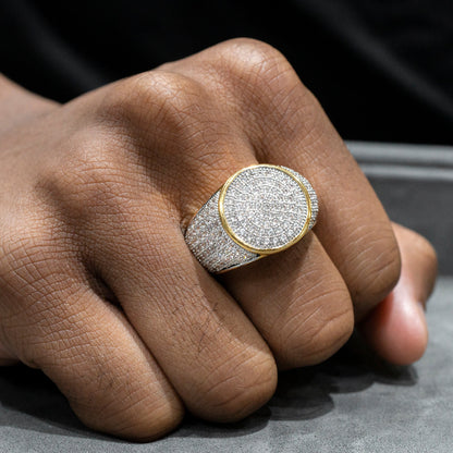 Mens Jewelry - 14K Gold Iced Out VVS Pinky Ring | 10.5 Grams