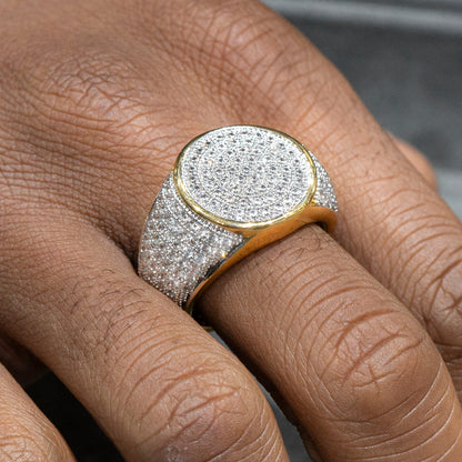 Mens Jewelry - 14K Gold Iced Out VVS Pinky Ring | 10.5 Grams