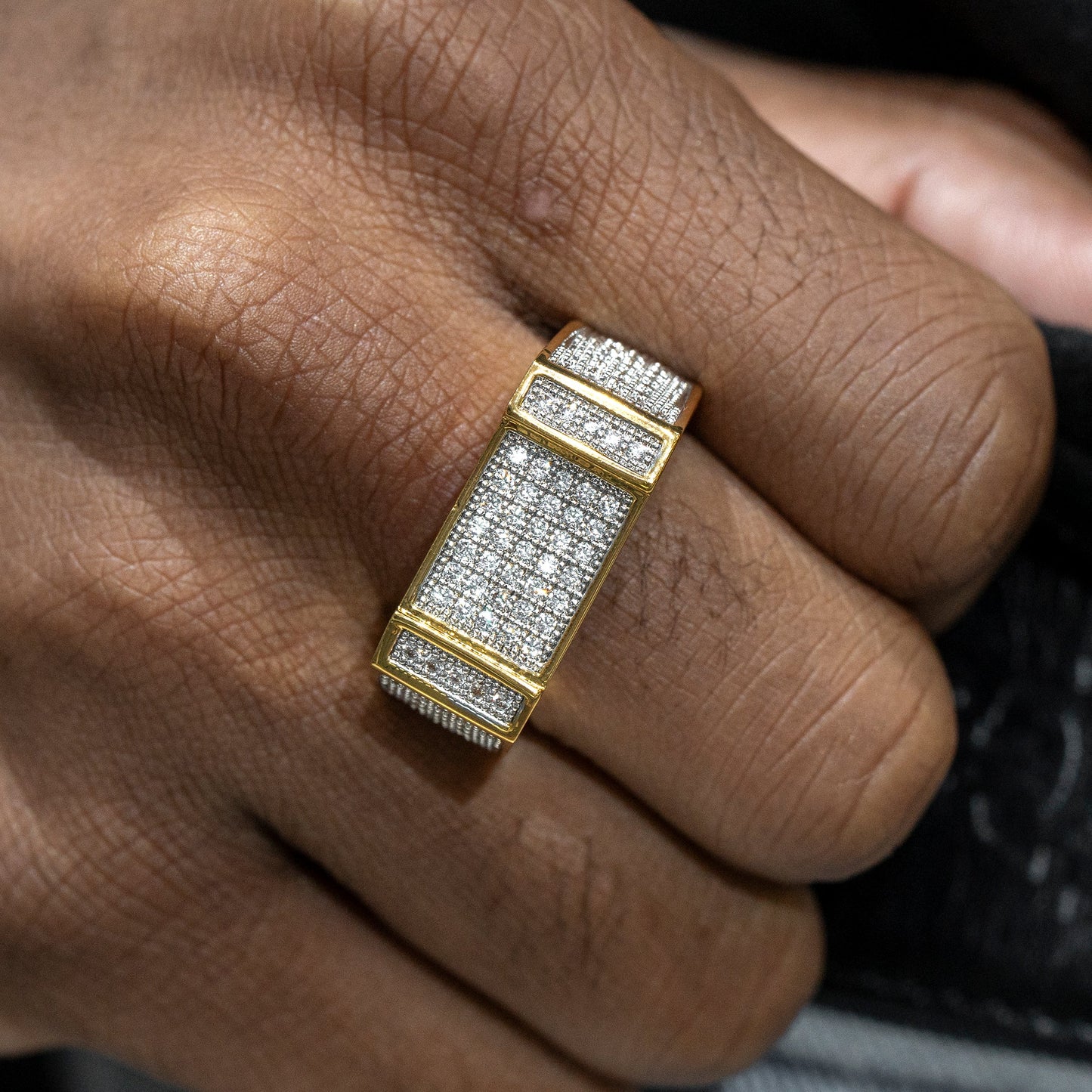 Mens Jewelry - 14K Gold Iced Out VVS Pinky Ring | 9.5 Grams