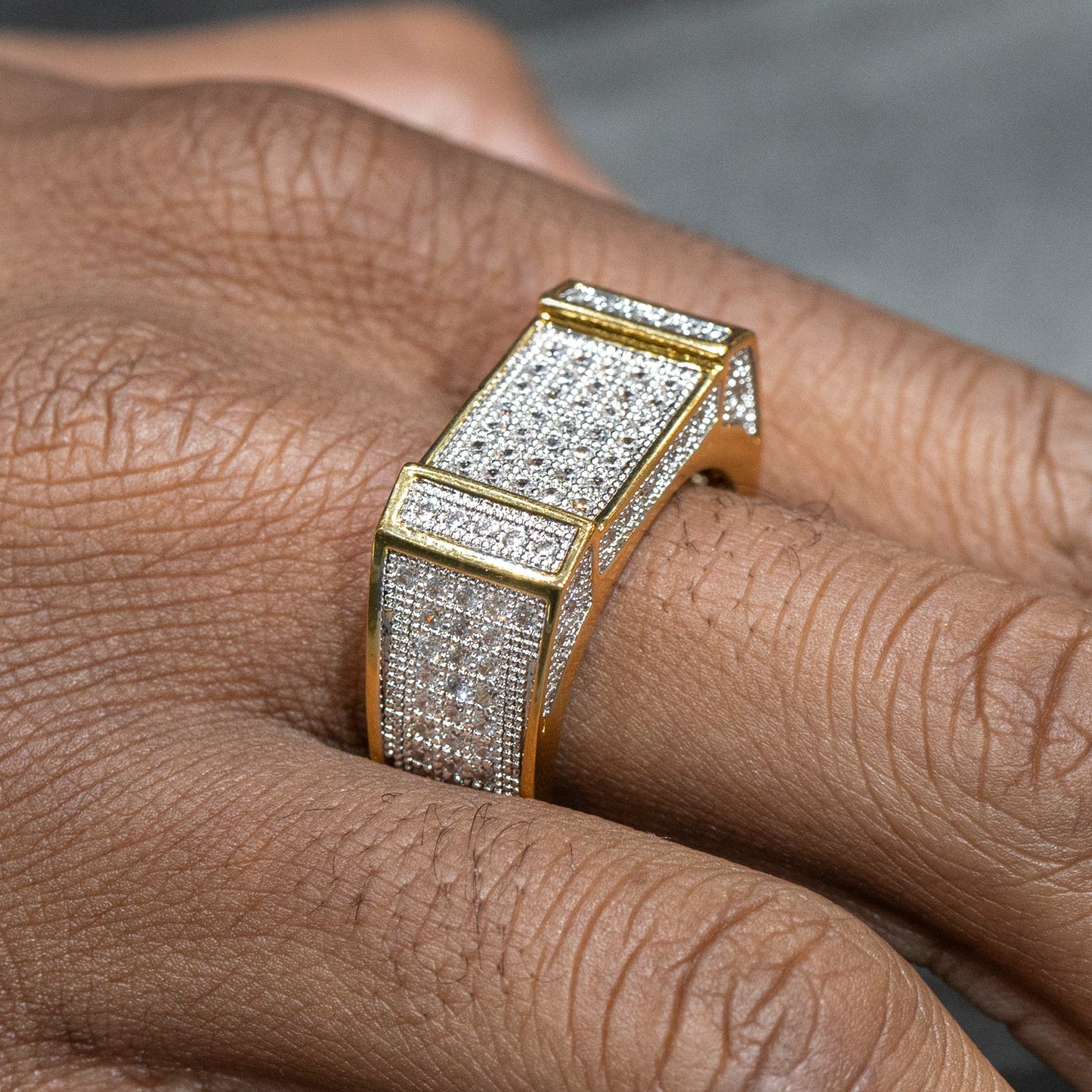 Mens Jewelry - 14K Gold Iced Out VVS Pinky Ring | 9.5 Grams