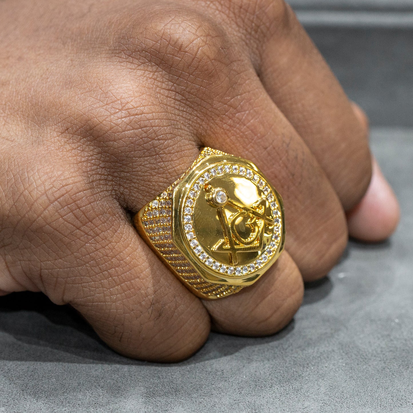 Mens Jewelry - Mason Gold Iced Out VVS Pinky Ring | 18.8 Grams