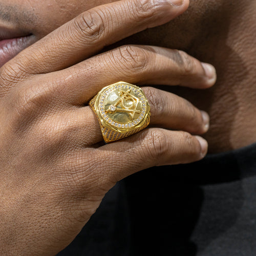 Mens Jewelry - Mason Gold Iced Out VVS Pinky Ring | 18.8 Grams