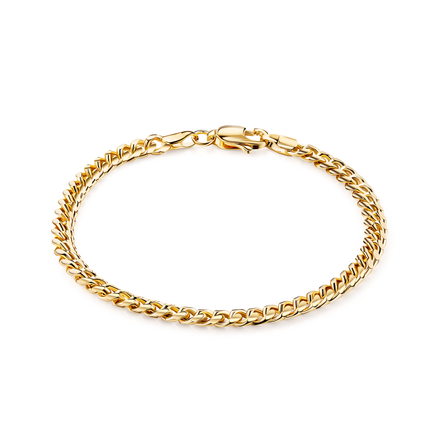 18K Gold Plated Miami Cuban Link Bracelet 4mm Thickness