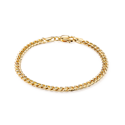 18K Gold Plated Miami Cuban Link Bracelet 4mm Thickness