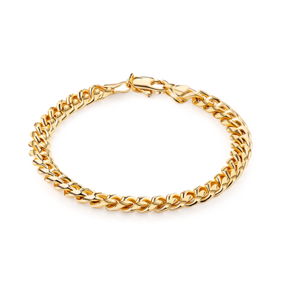 18K Gold Plated Miami Cuban Link Bracelet 6mm Thick