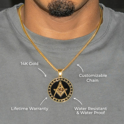 Mens Jewelry - 14K Gold Free Mason Necklace | Appx. 17 Grams