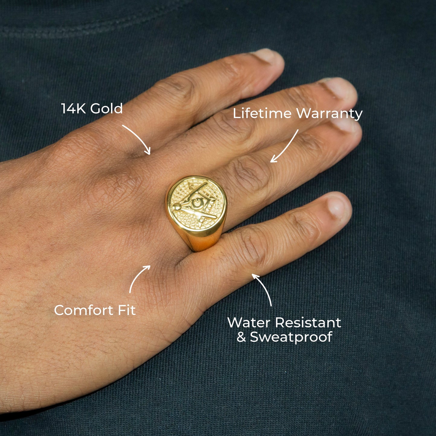 Mens Jewelry - Mason Gold Pinky Ring | 19 Grams