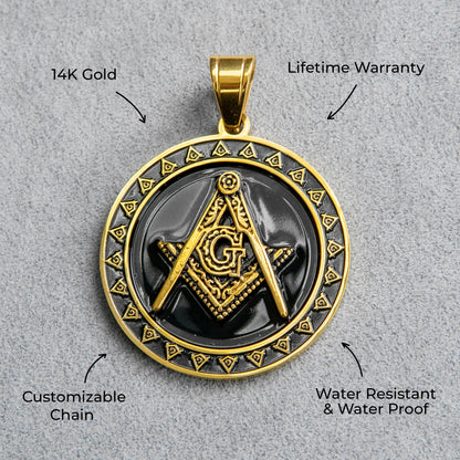 Mens Jewelry - 14K Gold Free Mason Necklace | Appx. 17 Grams