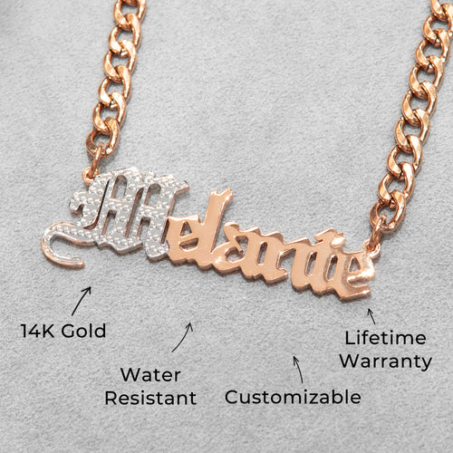 Women Jewelry - Rose Gold Name Necklace | Style # N09