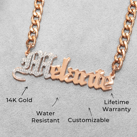 Women Jewelry - Rose Gold Name Necklace | Style # N09