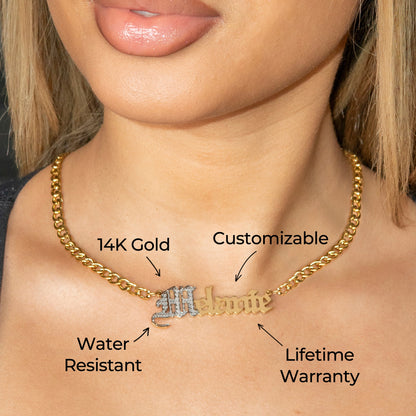 Women Jewelry - Gold Name Necklace | Style # N09