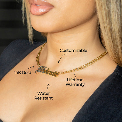 Women Jewelry - Gold Name Necklace | Style # N09