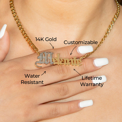 Women Jewelry - Gold Name Necklace | Style # N09