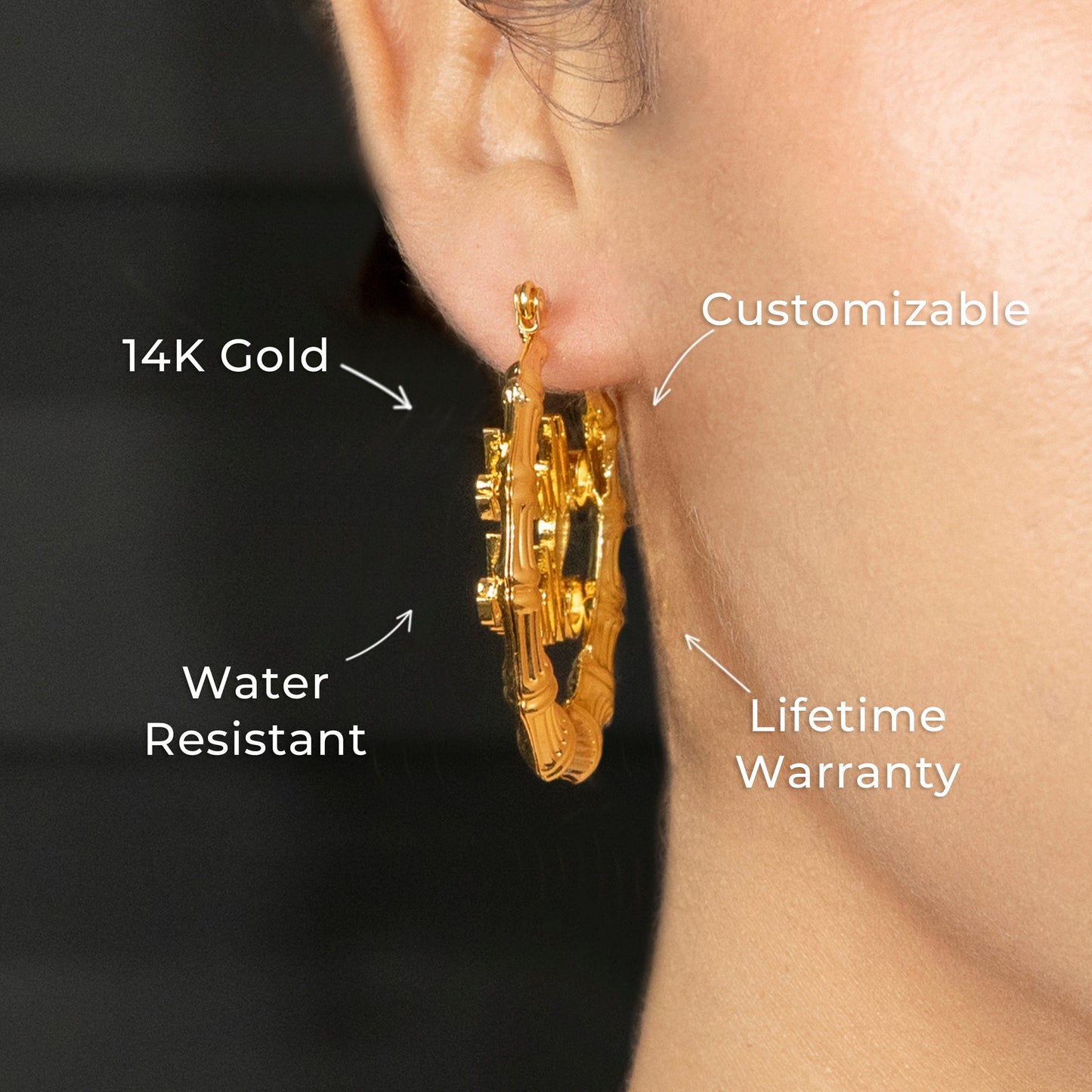 Women Jewelry - 14K Gold Hoop Earrings | Style # E09