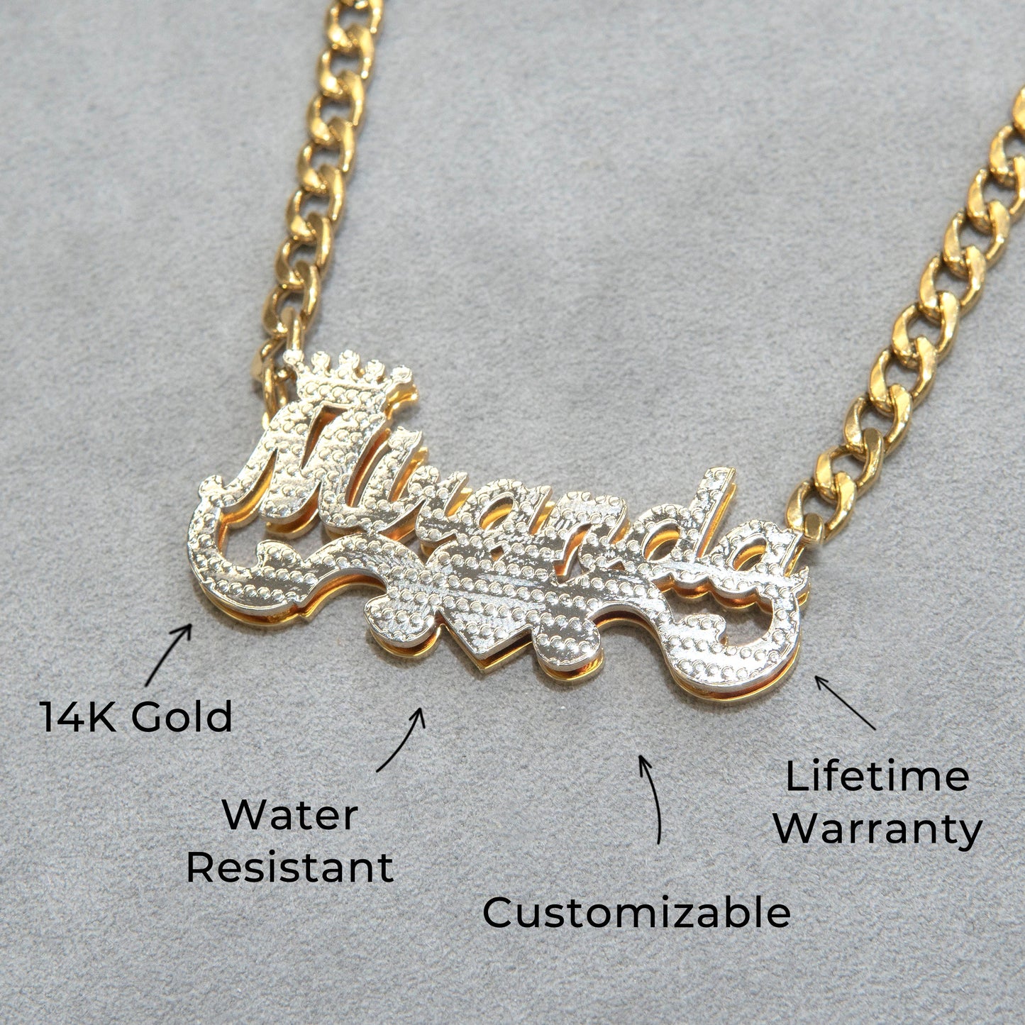 Women Jewelry - Gold Name Necklace | Style # N46