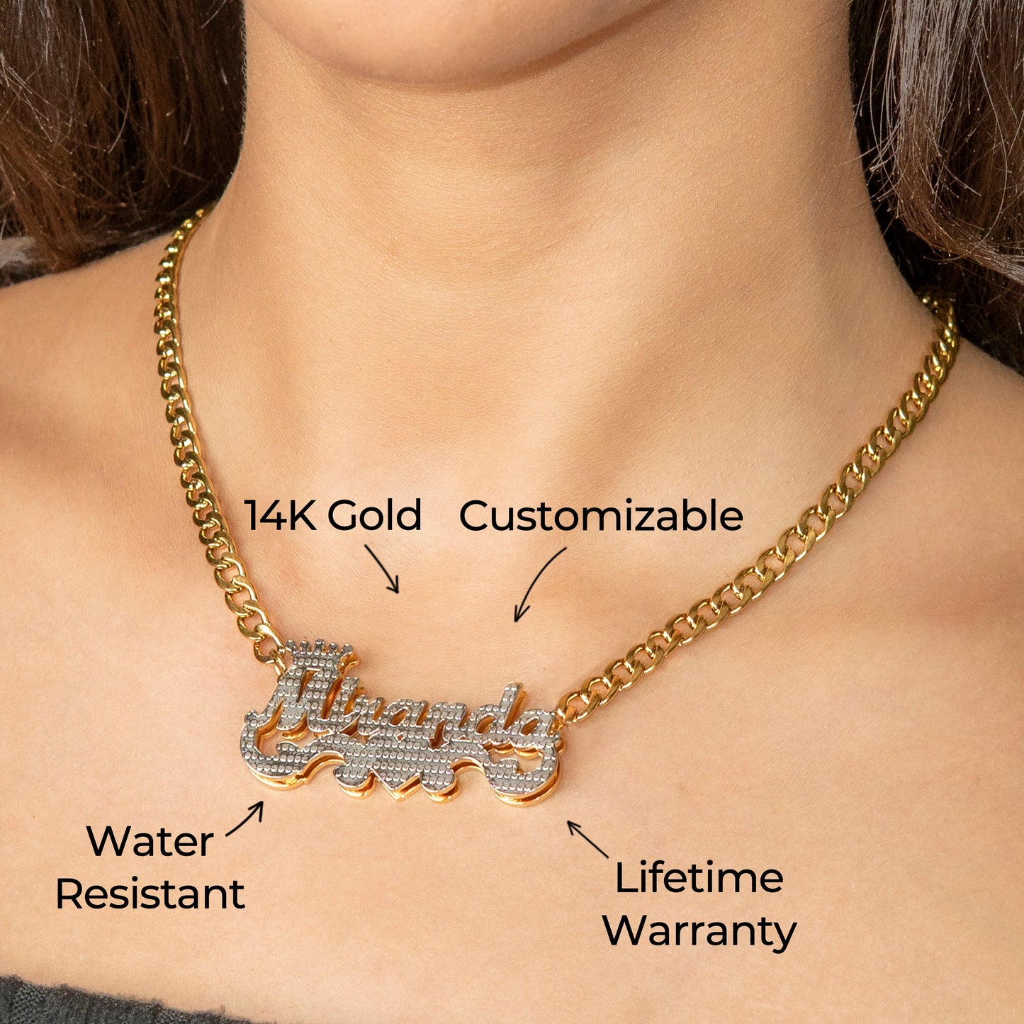Women Jewelry - Gold Name Necklace | Style # N46
