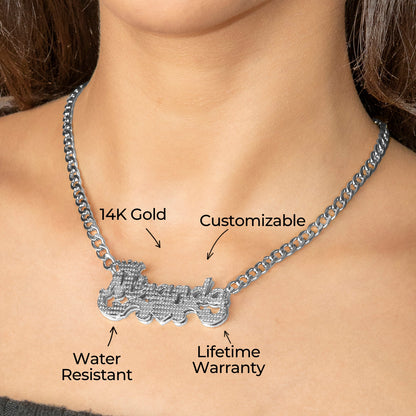 Women Jewelry - White Gold Name Necklace | Style # N46
