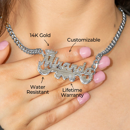 Women Jewelry - White Gold Name Necklace | Style # N46