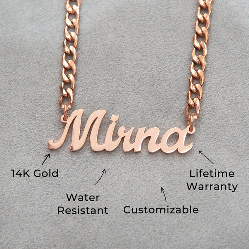 Women Jewelry - Rose Gold Name Necklace | Style # N06